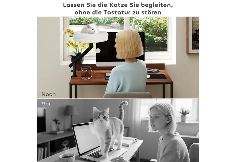 Kattenhuis Polyester, Staal 35L x 35B x 48H cm Roomwit de PawHut en Crèmewit – photo produit 4 sur 5