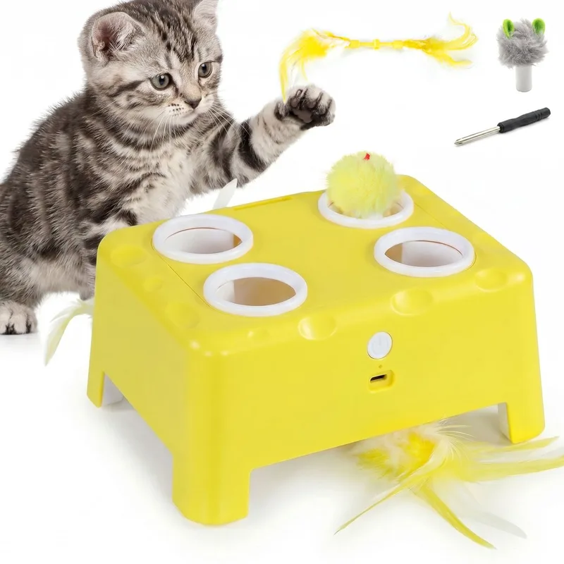 kattenspeelgoed - ABS - 18,8 x 14 x 6 cm by PawHut in Yellow – product photo