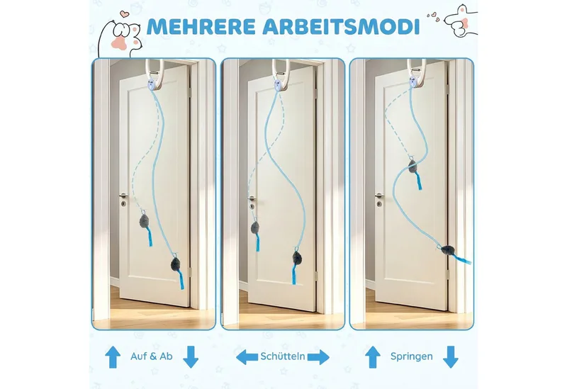 Kattenspeelgoed-ABS-24,1L x 13,8B x 6,6H cm-Wit by PawHut in White, Blue – product photo 4 of 5