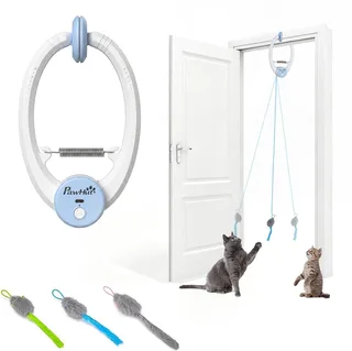 Kattenspeelgoed-ABS-24,1L x 13,8B x 6,6H cm-Wit by PawHut in White, Blue – product photo 1 of 5