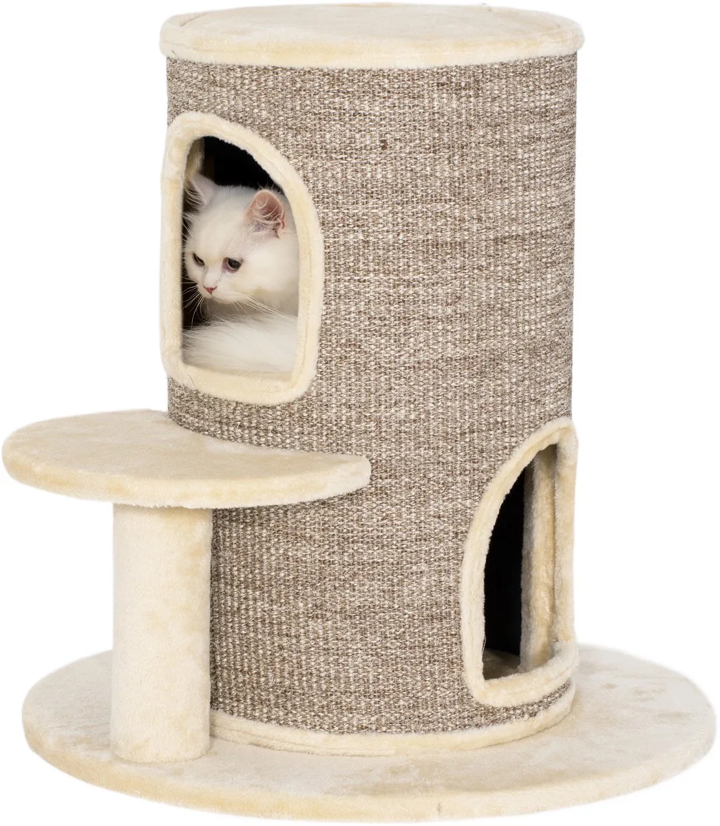 Kattentoren met Krabpalen en Huisje - Krabmeubel - Kattenboom met Ligplekken - Beige met Bruin von PawHut in Beige+Bruin – Produktfoto