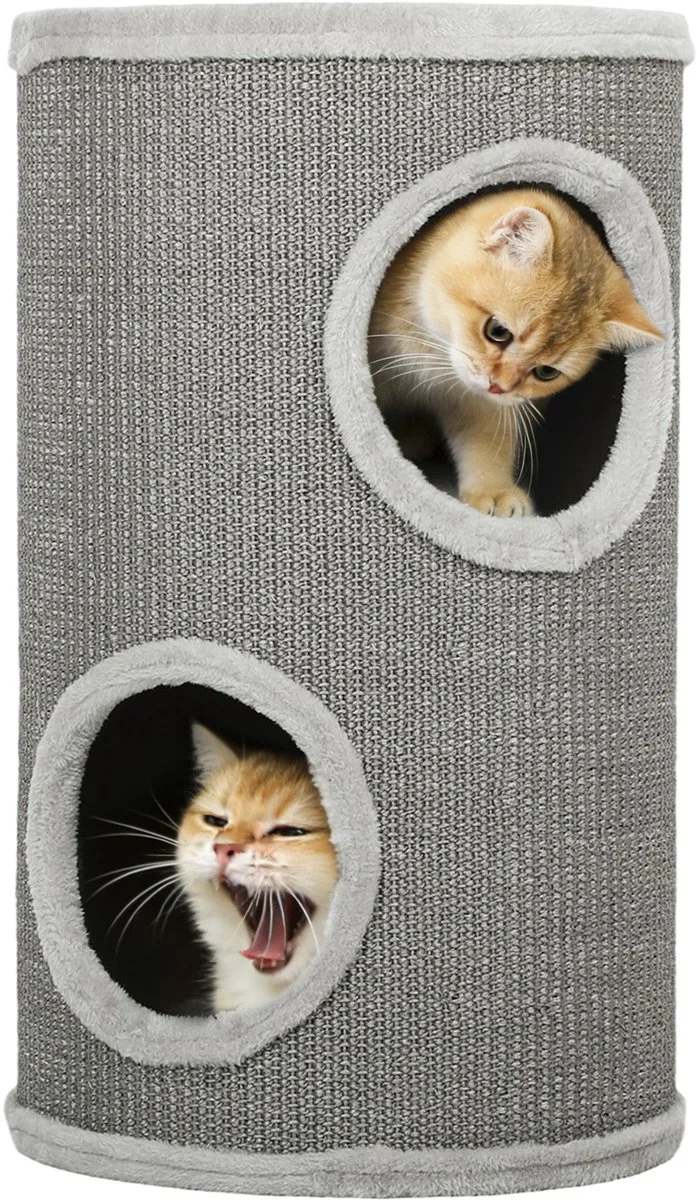 Kattentoren met Sisal en Pluche - Krabpaal - Kattenmeubel - Krabmeubel van PawHut in Lichtgrijs – productfoto