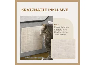 Katzenhöhle mir Spielball und zwei Eingängen D30-681V00 von PawHut in Grau – Produktfoto 4 von 5