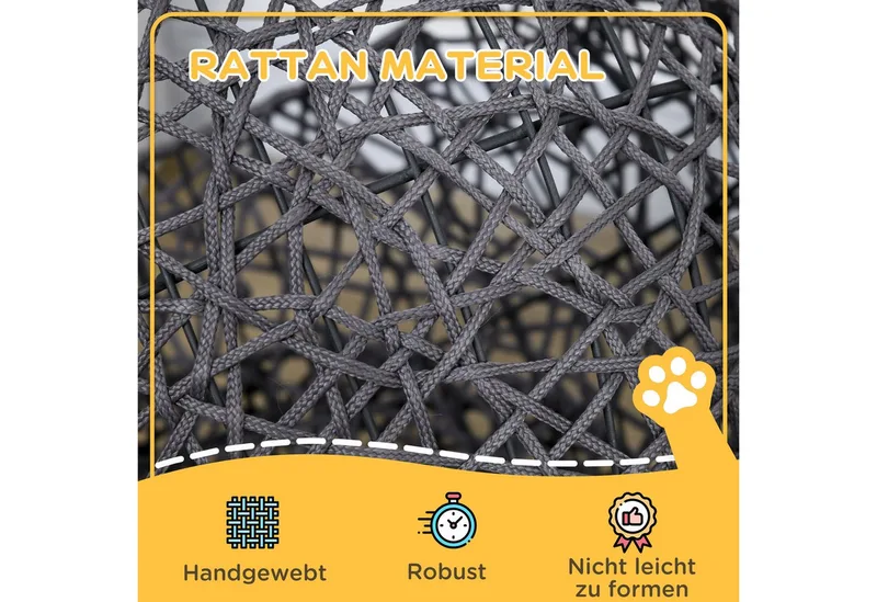 Katzenkorb mit Kissen D30-104V02 by PawHut in Grey, Beige – product photo 5 of 5