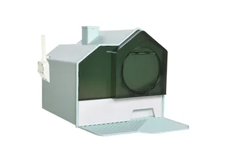 Katzentoilette Katzenklo mit Bodenwanne, Schaufel, Filter, Toilette mit Haube für Katzen bis 8 kg, ABS, Kunststoff, Hellblau 47 x 45 x 42 cm by PawHut – product photo 2 of 5