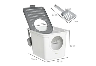 Katzentoilette mit Schaufel D31-049 by PawHut – product photo 3 of 5