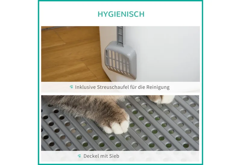Katzentoilette mit Schaufel D31-049 by PawHut – product photo 4 of 5