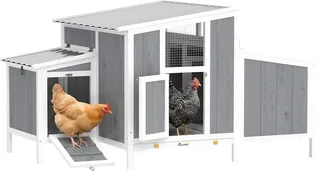 Kippenhok-Grenenhout, PET-145L x 90B x 92H cm-Grijs de PawHut en Gris – photo produit 1 sur 5