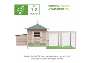 kippenhok - legnest - waterdicht - massief houten - helling by PawHut in Natural – product photo 4 of 5