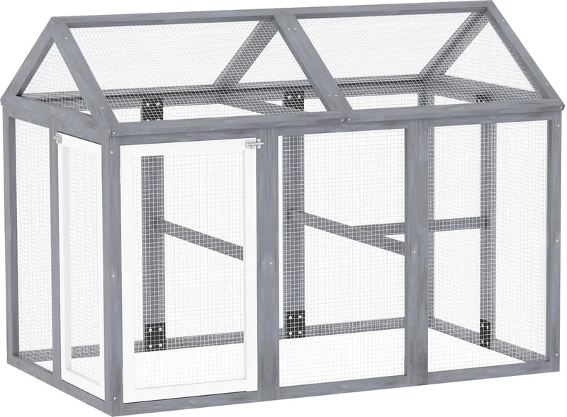 Kippenhok - Vurenhout - 140x88,5x106cm by PawHut in Grey – product photo