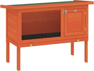 Konijnenhok-Dennenhout, Bitumen-90L x 45B x 65H cm-Oranje by PawHut in Orange – product photo 1 of 5