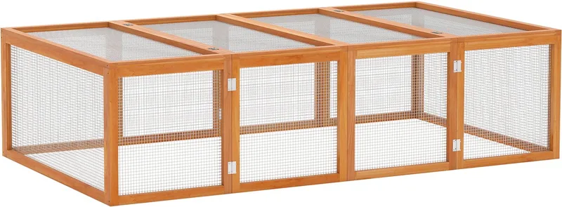 Konijnenhok - Hout - 181x100x48cm von PawHut in Braun – Produktfoto