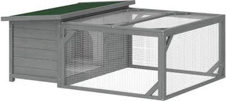Konijnenhok-Vurenhout-125,5L x 100B x 49H cm-Grijs by PawHut in Grey – product photo 1 of 5