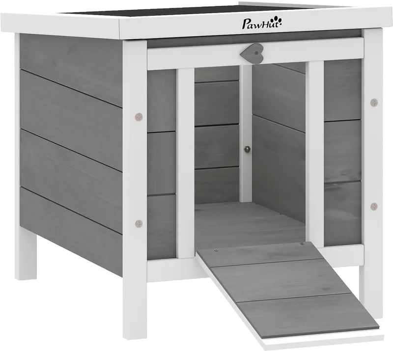 Konijnenhok - Vurenhout - 51x42x43cm de PawHut en Gris – photo produit