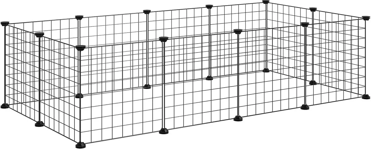 Kooi voor kleine dieren - Draadgaas - 106x73x36cm van PawHut in Zwart – productfoto