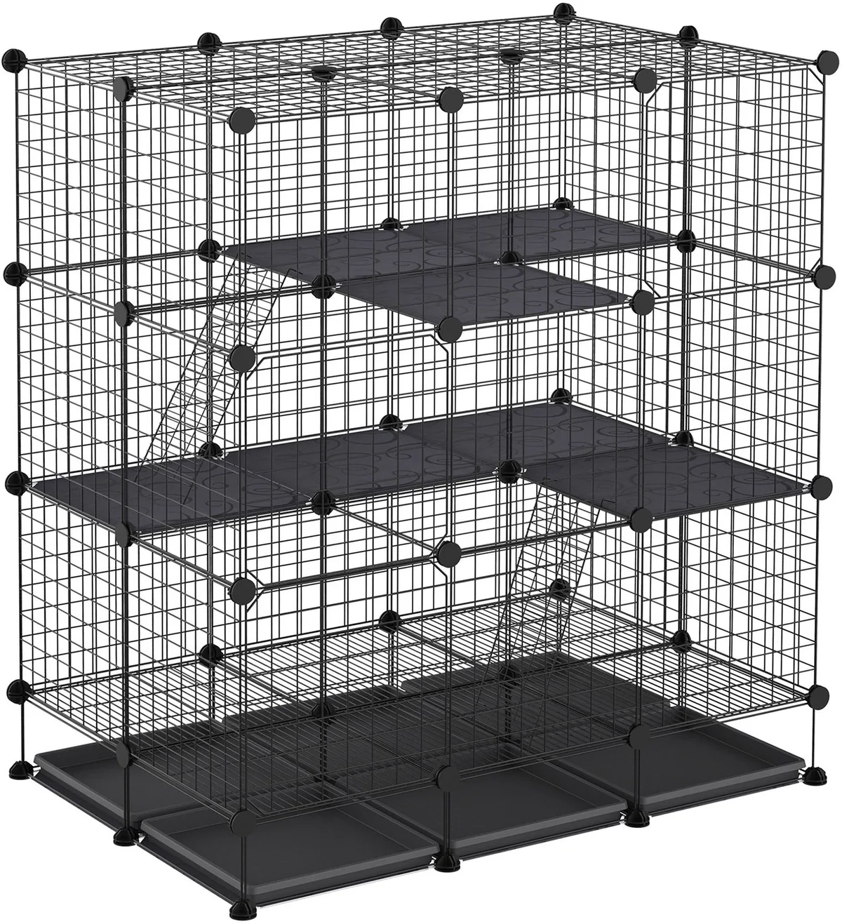 Kooi voor Kleine Dieren - Metaal - 111x75x119cm - Zwart van PawHut – productfoto
