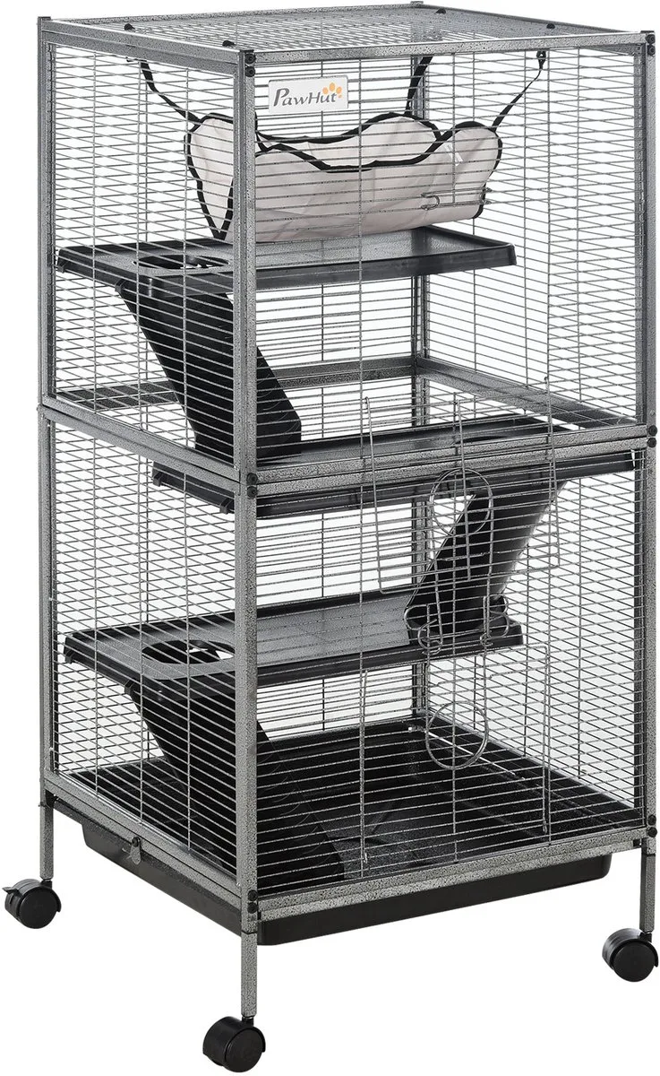 Kooi voor kleine dieren - Metaal - 52x52x114cm by PawHut in Grey – product photo