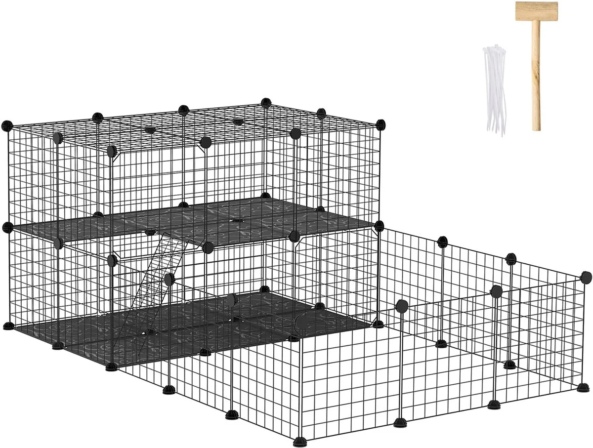 Kooi voor Kleine Dieren - PP-hars - 175x105x70cm by PawHut in Black – product photo