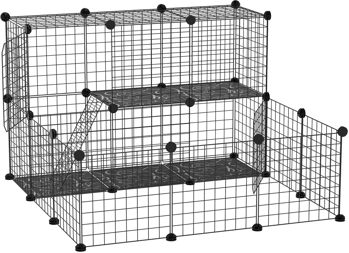 Kooi voor Kleine Dieren - Staal - 105x105x70cm by PawHut in Black – product photo