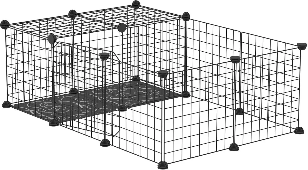 Kooi voor Kleine Dieren - Staal - 105x70x35cm by PawHut in Black – product photo