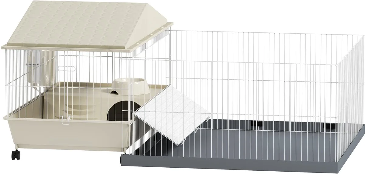Kooi voor kleine dieren - Staal - 108x71x57cm by PawHut in Beige – product photo