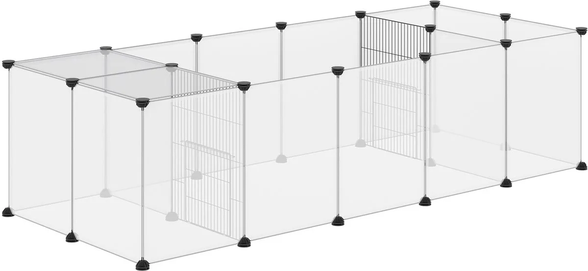 Kooi voor kleine dieren - Staal - 175x70x45cm - Wit by PawHut in White – product photo
