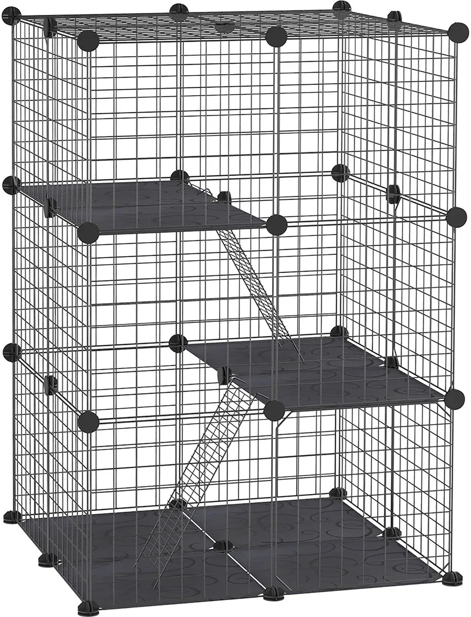Kooi voor kleine dieren - Staal - 70x70x105cm by PawHut in Black – product photo