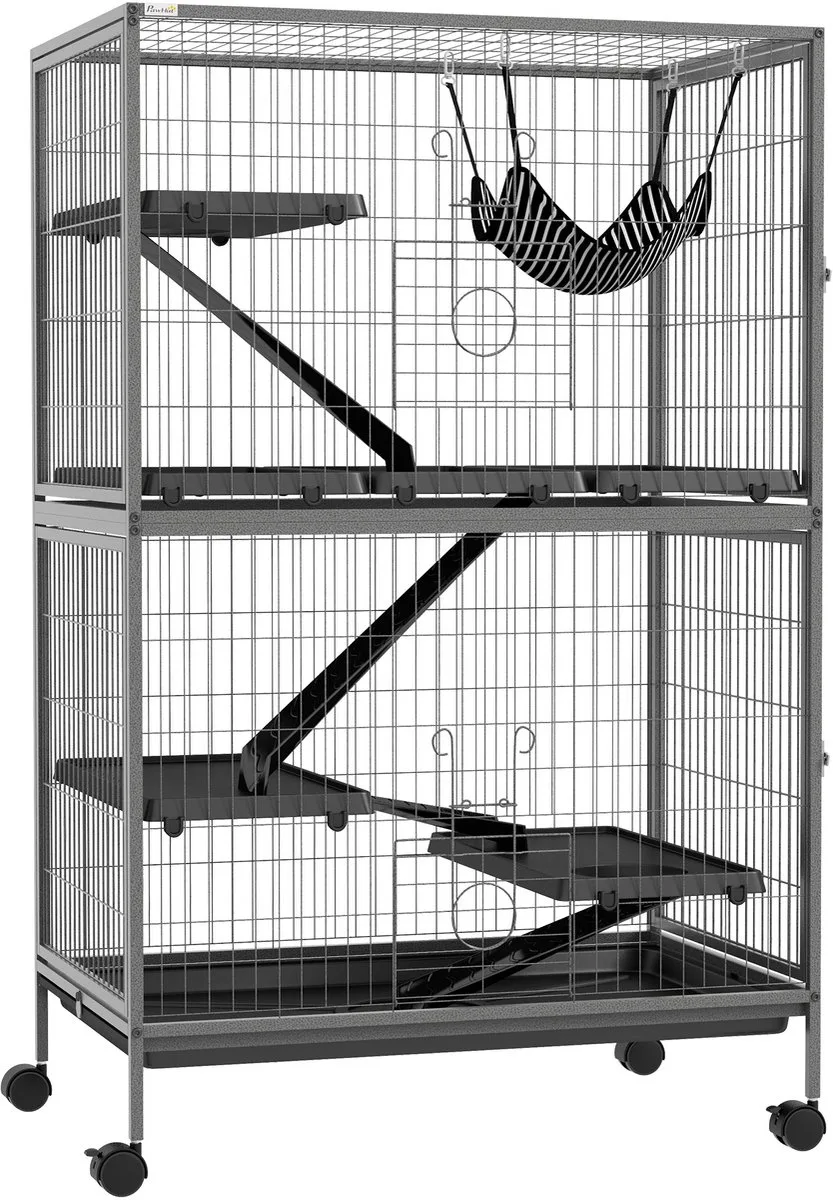 Kooi voor kleine dieren - Staal - 80x52x128cm by PawHut in Grey – product photo