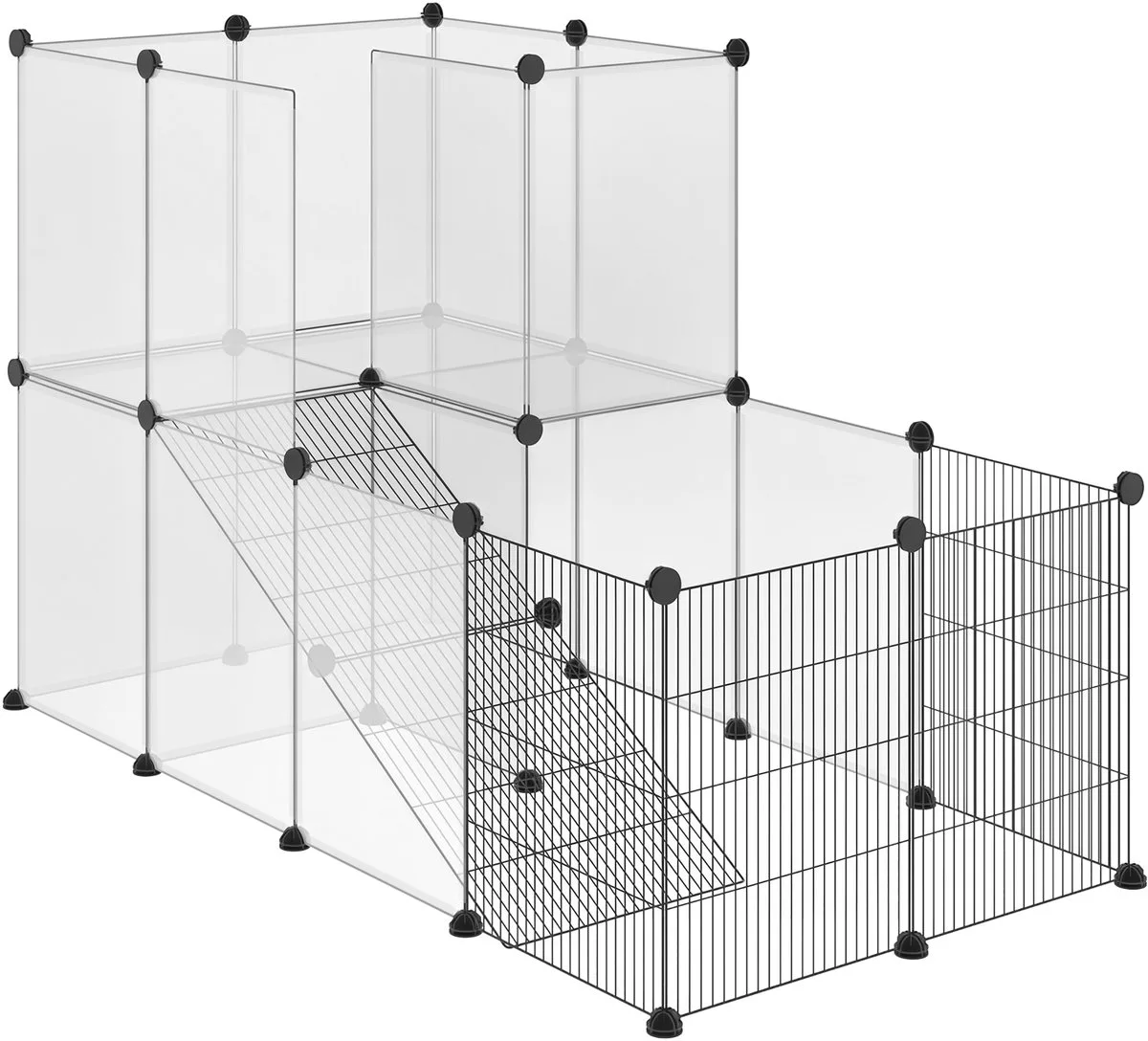 Kooi voor Kleine Dieren - Staal, PP - 140x70x90cm - Zwart by PawHut – product photo