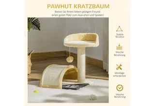 Krabboom met speelballen kattenkrabboom krabpaal sisaltouw D30-033-1 von PawHut in Beige – Produktfoto 4 von 5
