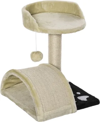 Krabboom met speelballen kattenkrabboom krabpaal sisaltouw D30-033-1 von PawHut in Beige – Produktfoto 1 von 5