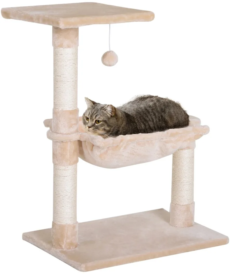 Krabpaal - Katten - Krabpaal Voor Katten - Kat Speelgoed - Krabpaal Hout - Krabpaal Kat - Kat - Huisdier - Huisdieren von PawHut in Beige – Produktfoto