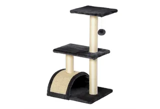 Krabpaal kattenboom met krabplank zacht kussen pluche sisal grijs D30-351 by PawHut in Dark grey, Beige – product photo 2 of 5