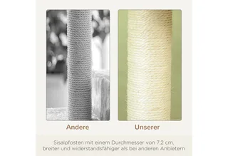 Krabpaal kattenkrabpaal met sisalpalen kattenboom D30-045 de PawHut en Beige – photo produit 5 sur 5