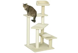 Krabpaal kattenkrabpaal met sisalpalen kattenboom D30-045 de PawHut en Beige – photo produit 2 sur 5