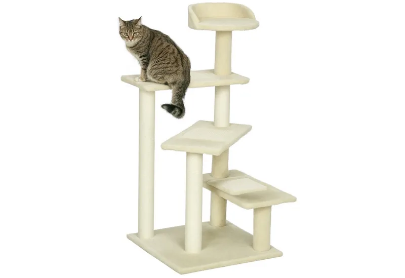 Krabpaal kattenkrabpaal met sisalpalen kattenboom D30-045 de PawHut en Beige – photo produit 2 sur 5