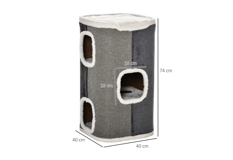 Krabpaal met 3 verdiepingen D30-423 by PawHut in Multicolour – product photo 3 of 5