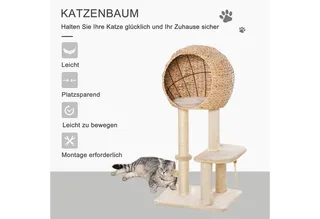 krabpaal - met kattengrot by PawHut in Beige – product photo 4 of 5