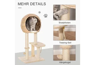 krabpaal - met kattengrot by PawHut in Beige – product photo 5 of 5