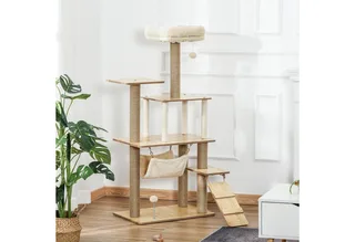 Krabpaal met kattenhol D30-367 fra PawHut i Gul – produktbillede 4 af 5