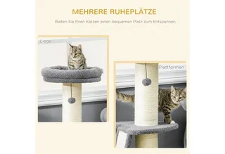 Krabpaal met krabplank D30-552V00 de PawHut en Gris, Naturel – photo produit 4 sur 5