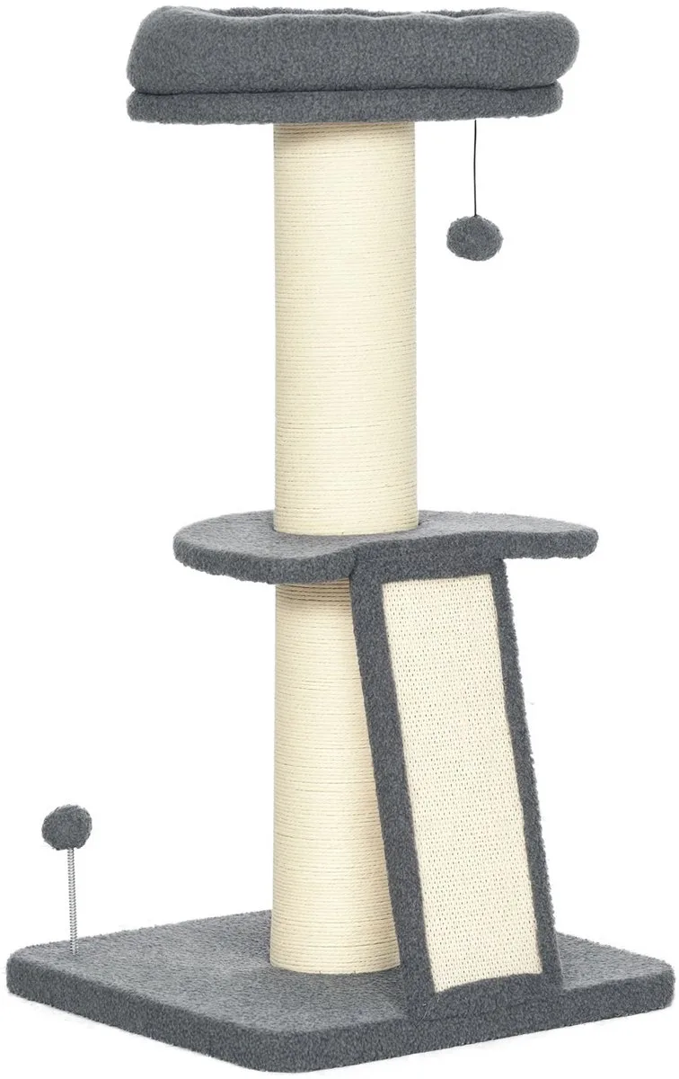 Krabpaal met krabplank D30-552V00 de PawHut en Gris, Naturel – photo produit 1 sur 5