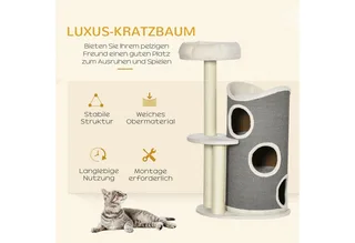 Krabpaal met krabton D30-547V00 by PawHut in Grey, Natural – product photo 4 of 5