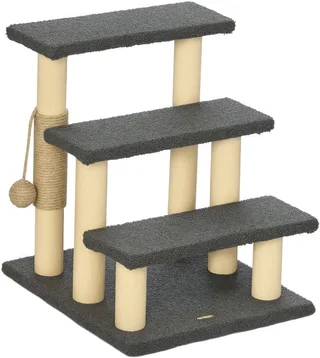krabpaal met speelbal D30-610V00 de PawHut en Gris, Naturel – photo produit 1 sur 5
