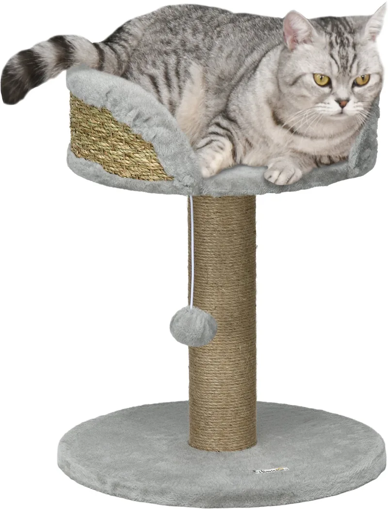 krabpaal voor katten, gemaakt van spaanplaat - 40x40x49cm - Grijs de PawHut – photo produit