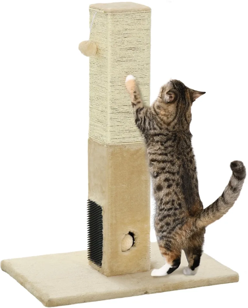 Krabpaal voor Katten - Spaanplaat - 59,5x39x79cm - Beige von PawHut – Produktfoto