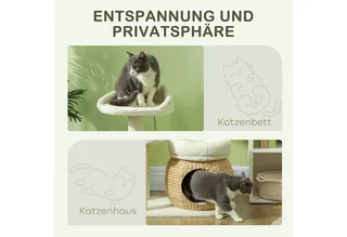 krabpaal - voor katten tot 5 kg - 60x40x79 cm fra PawHut i Crèmewit – produktbillede 5 af 5