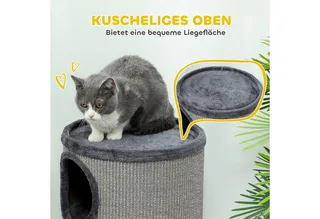 Krabton met 3 grotten D30-535V01 von PawHut in Grau – Produktfoto 5 von 5