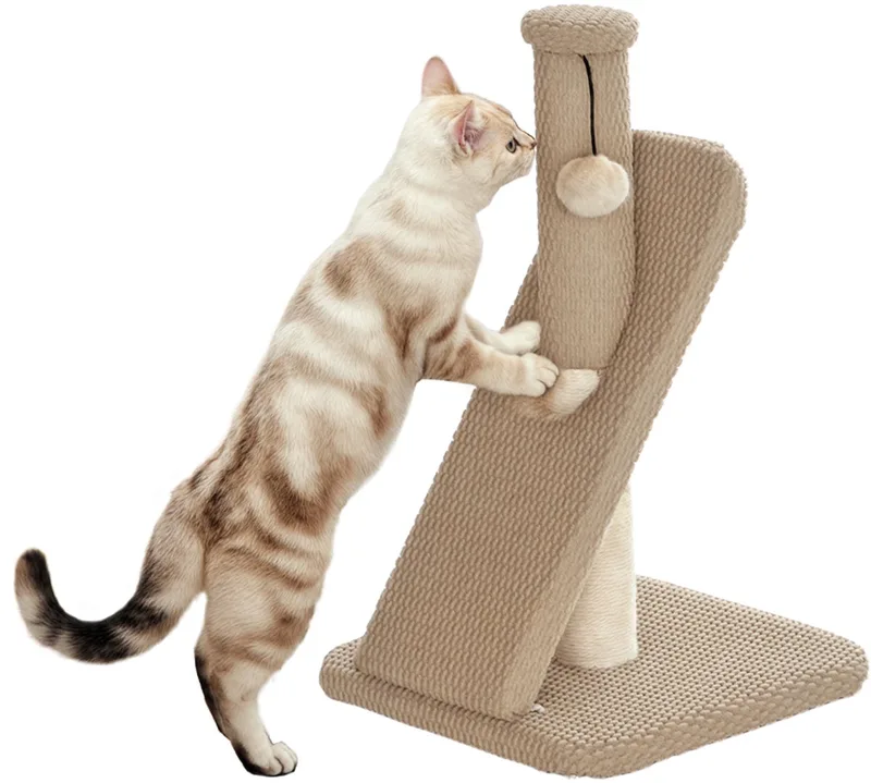 Kratzbaum 54 cm Hoch Kratzsäule Kratzstamm mit Spielball, Sisal-Katzenkratzbaum Katzenbaum für kleine Katzen, Katzen Kratzmöbel, Cremeweiß by PawHut in Brown – product photo 1 of 5