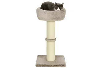 Kratzbaum 87 cm hoch Katzenbaum mit Bett, dick Stamm, Katzenkratzbaum mit Sisal-Kratzsäulen, für Katzen bis 6 kg, Indoor de PawHut en Marron – photo produit 2 sur 5